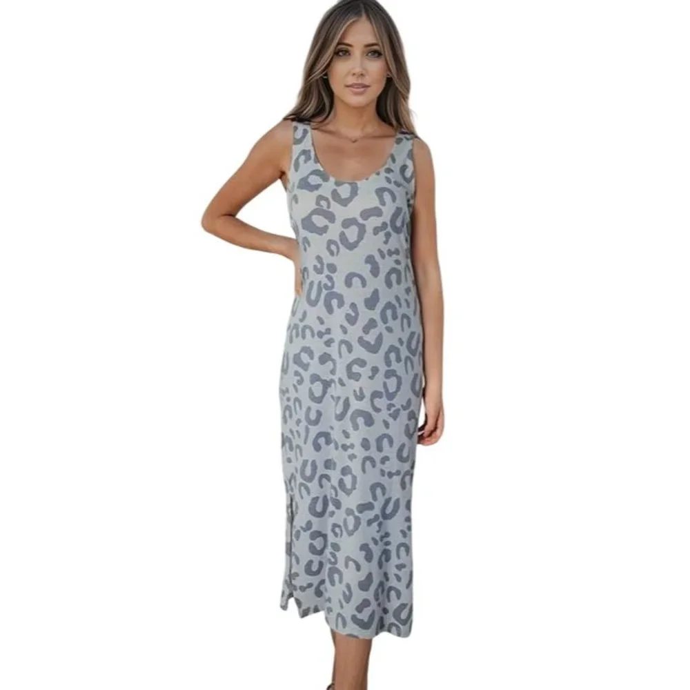 gray tank maxi dress Azrian Womens Sleeveless Maxi Dress with PocketsFloral Printed Beach Long Tank Dresses for Women Summer,Women's Plus Black,Size S